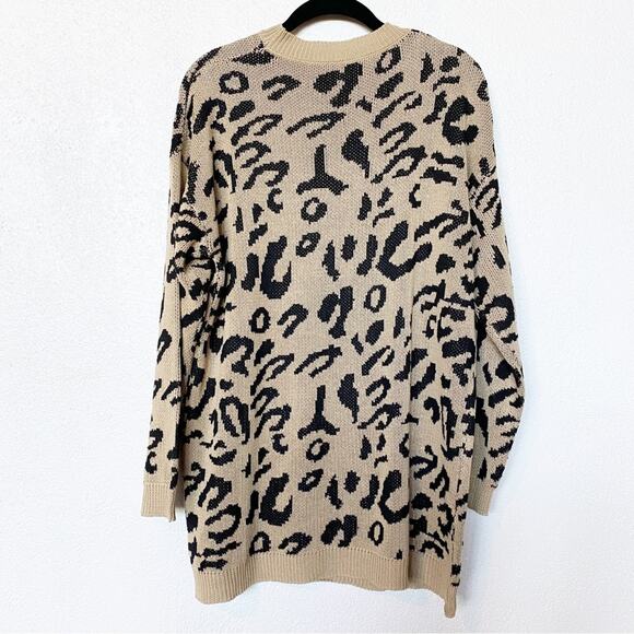 PRETTYGARDEN Amazon Crewneck Long Length Leopard Cheetah Print Sweater Small - Picture 6 of 7